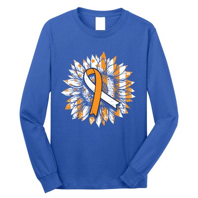 Ms Orange Ribbon Multiple Sclerosis Awareness Sunflower Gift Long Sleeve Shirt