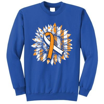 Ms Orange Ribbon Multiple Sclerosis Awareness Sunflower Gift Sweatshirt