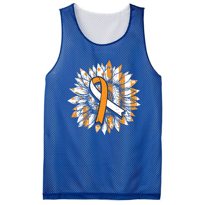 Ms Orange Ribbon Multiple Sclerosis Awareness Sunflower Gift Mesh Reversible Basketball Jersey Tank