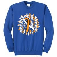 Ms Orange Ribbon Multiple Sclerosis Awareness Sunflower Gift Tall Sweatshirt