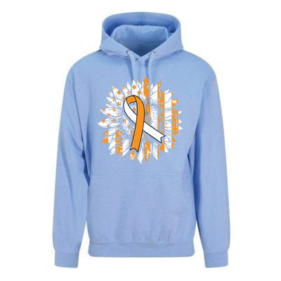 Ms Orange Ribbon Multiple Sclerosis Awareness Sunflower Gift Unisex Surf Hoodie