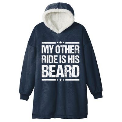 My Other Ride Is His Beard Funny Motorcycle Hooded Wearable Blanket