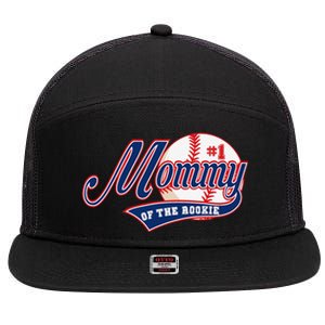 Mommy Of Rookie 1st Birthday Baseball Theme Matching Party 7 Panel Mesh Trucker Snapback Hat