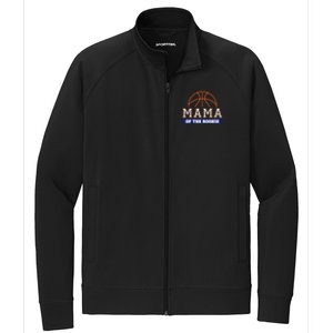 Mama Of Rookie 1st Birthday Basketball Theme Matching Party Stretch Full-Zip Cadet Jacket