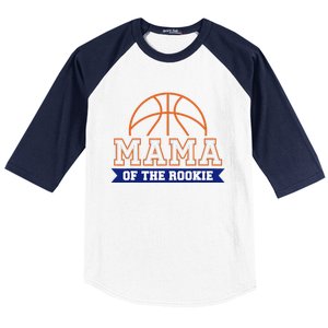 Mama Of Rookie 1st Birthday Basketball Theme Matching Party Baseball Sleeve Shirt