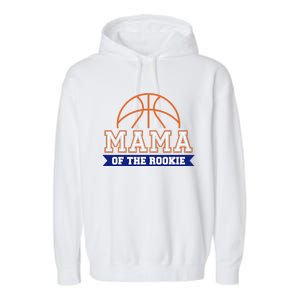 Mama Of Rookie 1st Birthday Basketball Theme Matching Party Garment-Dyed Fleece Hoodie