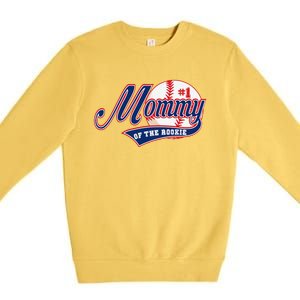 Mommy Of Rookie 1st Birthday Baseball Theme Matching Party Premium Crewneck Sweatshirt