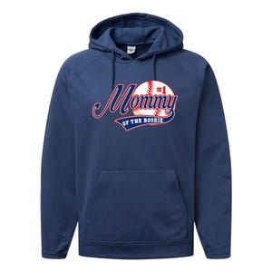 Mommy Of Rookie 1st Birthday Baseball Theme Matching Party Performance Fleece Hoodie