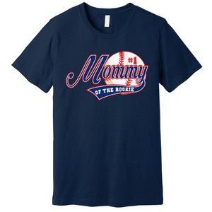 Mommy Of Rookie 1st Birthday Baseball Theme Matching Party Premium T-Shirt