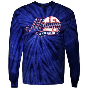 Mommy Of Rookie 1st Birthday Baseball Theme Matching Party Tie-Dye Long Sleeve Shirt