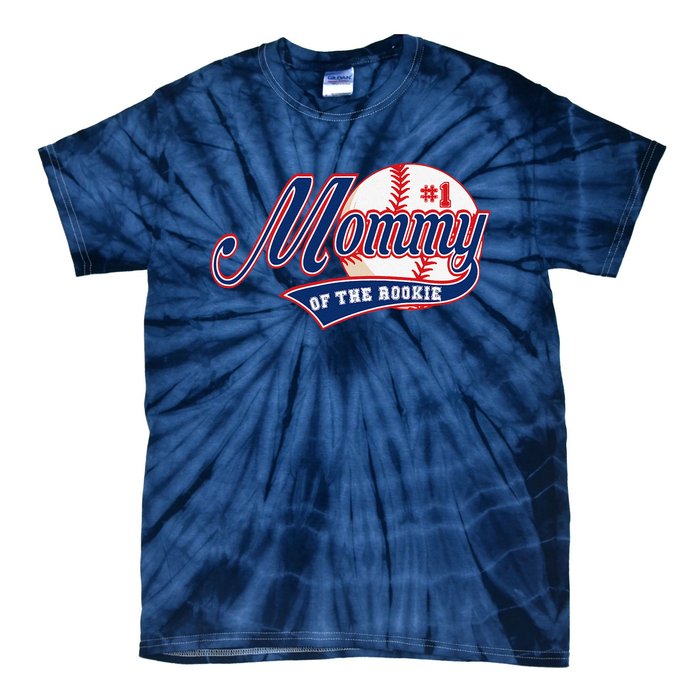 Mommy Of Rookie 1st Birthday Baseball Theme Matching Party Tie-Dye T-Shirt