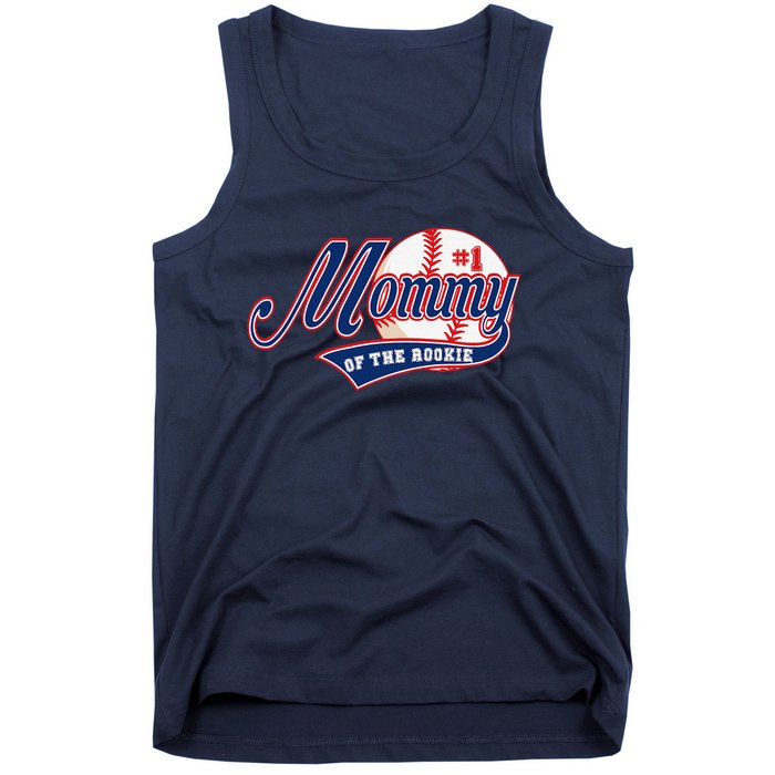 Mommy Of Rookie 1st Birthday Baseball Theme Matching Party Tank Top