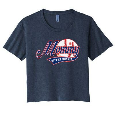 Mommy Of Rookie 1st Birthday Baseball Theme Matching Party Women's Crop Top Tee