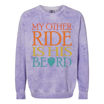 My Other Ride Is His Beard Bearded Guy Wife Girlfriend Tank Top Colorblast Crewneck Sweatshirt