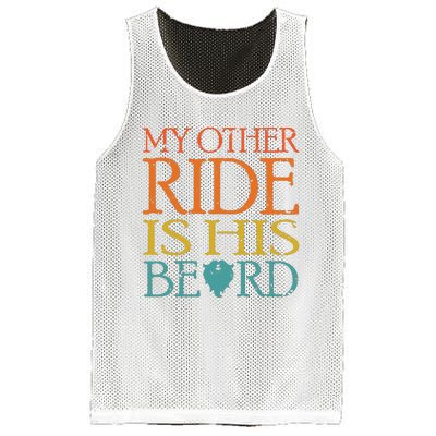 My Other Ride Is His Beard Bearded Guy Wife Girlfriend Tank Top Mesh Reversible Basketball Jersey Tank