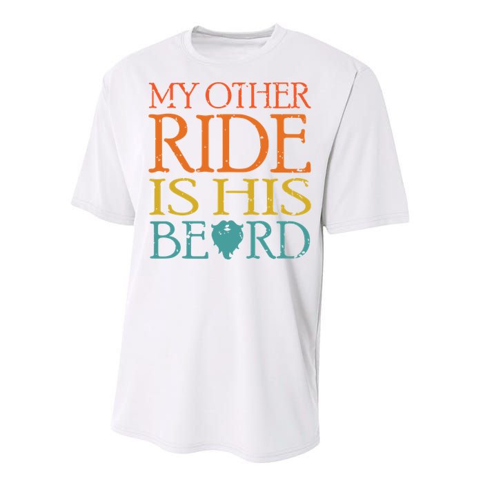 My Other Ride Is His Beard Bearded Guy Wife Girlfriend Tank Top Performance Sprint T-Shirt