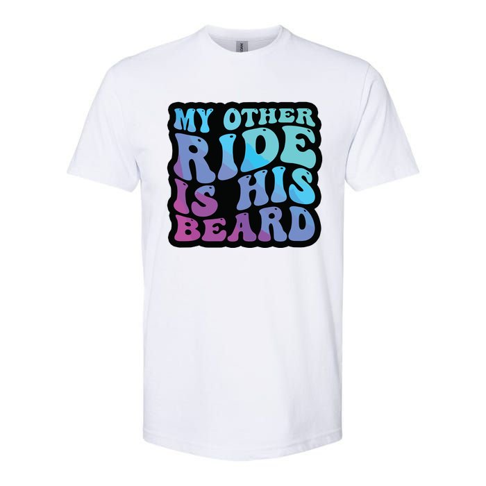 My Other Ride Is His Beard Colorful Groovy Tank Top Softstyle CVC T-Shirt