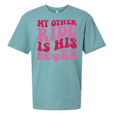 My Other Ride Is His Beard Retro Groovy On Back Sueded Cloud Jersey T-Shirt