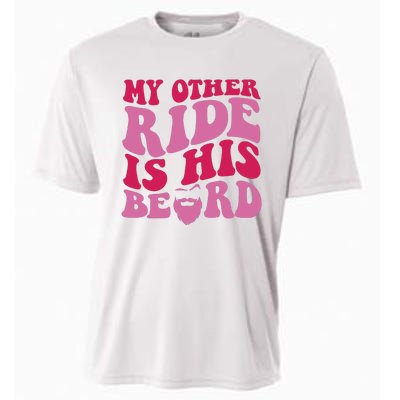 My Other Ride Is His Beard Retro Groovy On Back Cooling Performance Crew T-Shirt