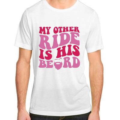 My Other Ride Is His Beard Retro Groovy On Back Adult ChromaSoft Performance T-Shirt