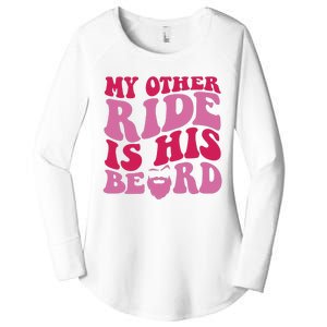 My Other Ride Is His Beard Retro Groovy On Back Women's Perfect Tri Tunic Long Sleeve Shirt