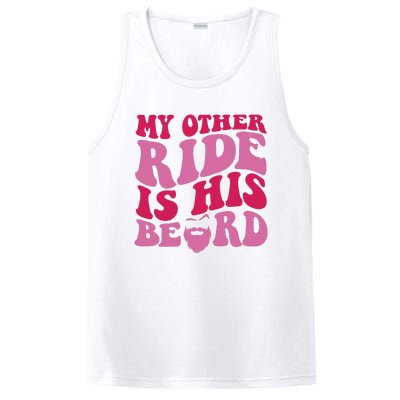 My Other Ride Is His Beard Retro Groovy On Back PosiCharge Competitor Tank