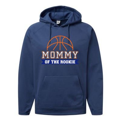 Mommy Of Rookie 1st Birthday Basketball Theme Matching Party Performance Fleece Hoodie