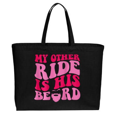 My Other Ride Is His Beard Cotton Canvas Jumbo Tote