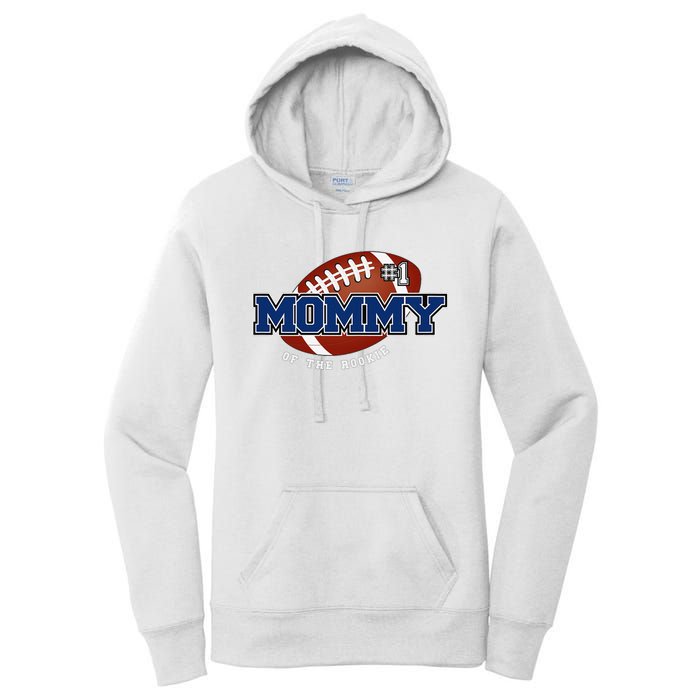 Mommy of Rookie 1st Birthday Football Theme Matching Party Women's Pullover Hoodie