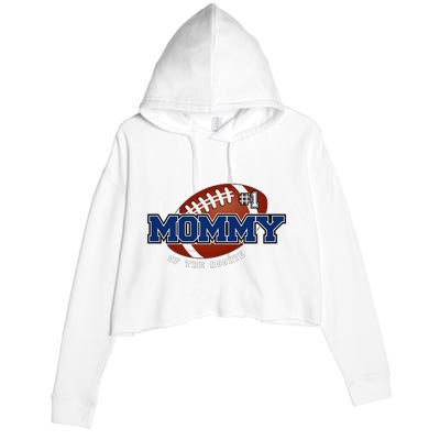 Mommy of Rookie 1st Birthday Football Theme Matching Party Crop Fleece Hoodie