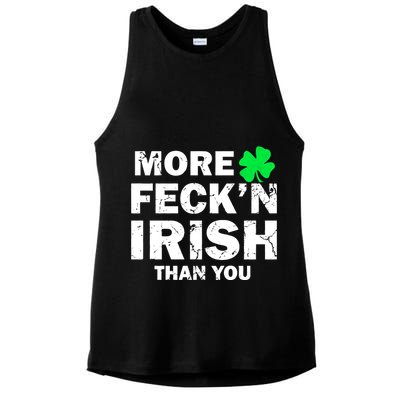 More Feck'n Irish Than You Funny Ladies PosiCharge Tri-Blend Wicking Tank