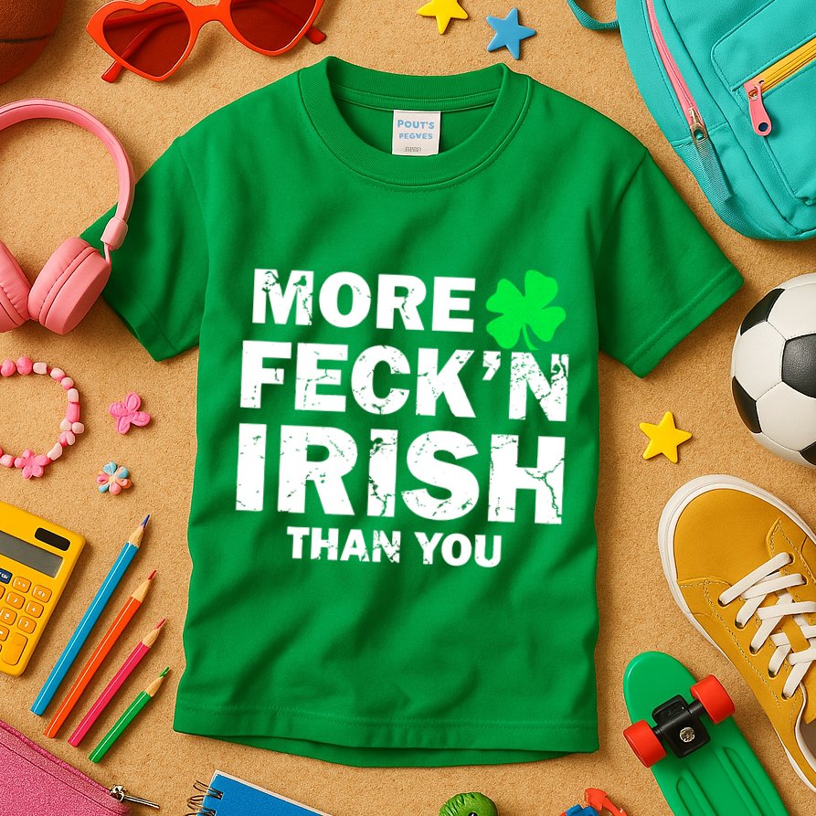 More Feck'n Irish Than You Funny Kids T-Shirt