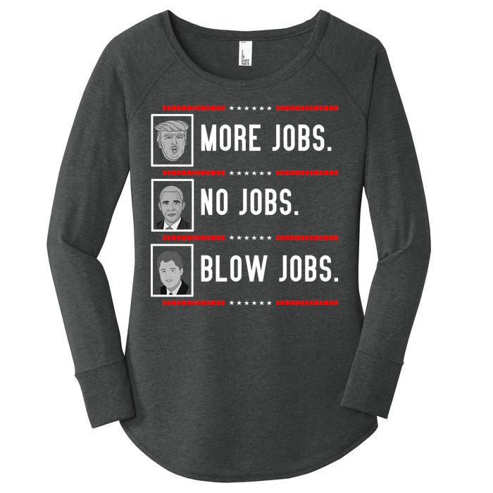 More Jobs No Jobs Blow Jobs Pro Trump Women's Perfect Tri Tunic Long Sleeve Shirt