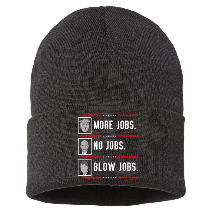 More Jobs No Jobs Blow Jobs Pro Trump Sustainable Knit Beanie