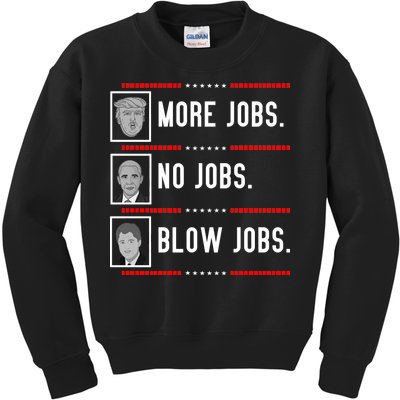 More Jobs No Jobs Blow Jobs Pro Trump Kids Sweatshirt