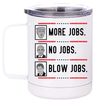 More Jobs No Jobs Blow Jobs Pro Trump 12 oz Stainless Steel Tumbler Cup