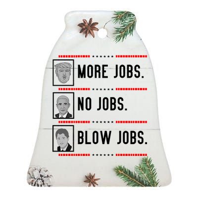 More Jobs No Jobs Blow Jobs Pro Trump Ceramic Bell Ornament