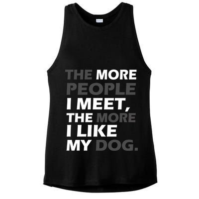 More People I Meet Like My Dog Ladies PosiCharge Tri-Blend Wicking Tank