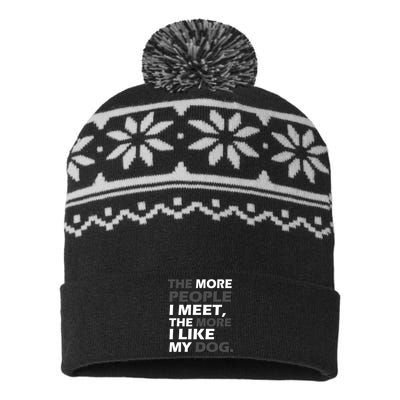 More People I Meet Like My Dog USA-Made Snowflake Beanie