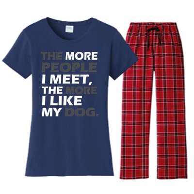 More People I Meet Like My Dog Women's Flannel Pajama Set