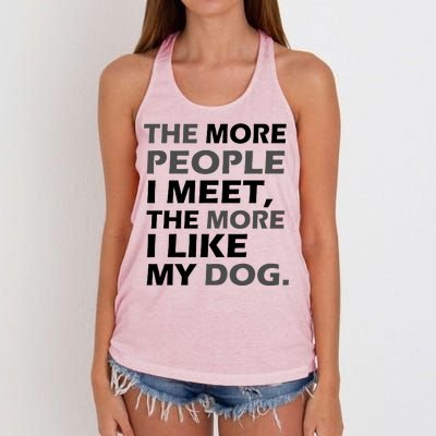 More People I Meet Like My Dog Women's Knotted Racerback Tank