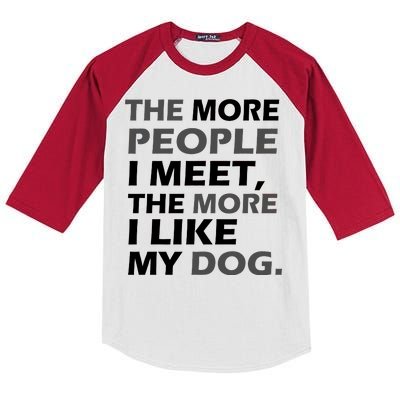 More People I Meet Like My Dog Kids Colorblock Raglan Jersey