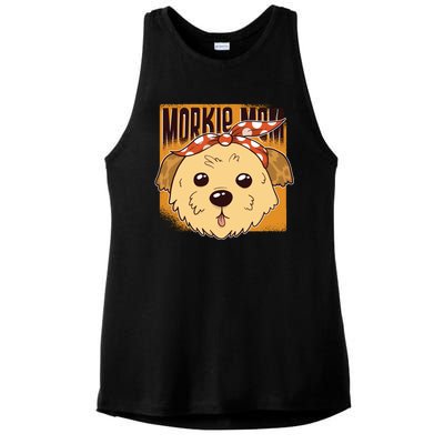 Morkie Mom Ladies PosiCharge Tri-Blend Wicking Tank