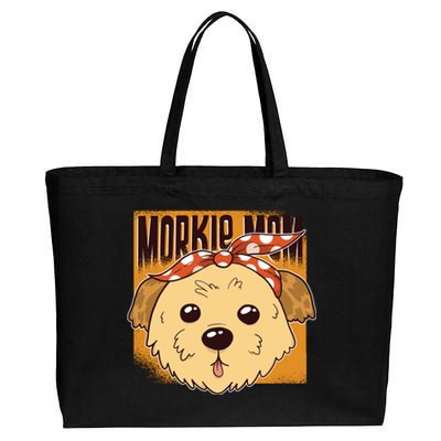 Morkie Mom Cotton Canvas Jumbo Tote