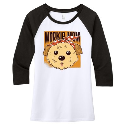 Morkie Mom Women's Tri-Blend 3/4-Sleeve Raglan Shirt