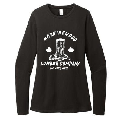 Morningwood Lumber Company We Work Hard Womens CVC Long Sleeve Shirt