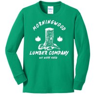 Morningwood Lumber Company We Work Hard Kids Long Sleeve Shirt