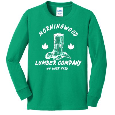 Morningwood Lumber Company We Work Hard Kids Long Sleeve Shirt