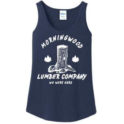 Morningwood Lumber Company We Work Hard Ladies Essential Tank