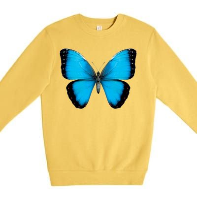 Morpho Butterfly Close Up 3D Premium Crewneck Sweatshirt